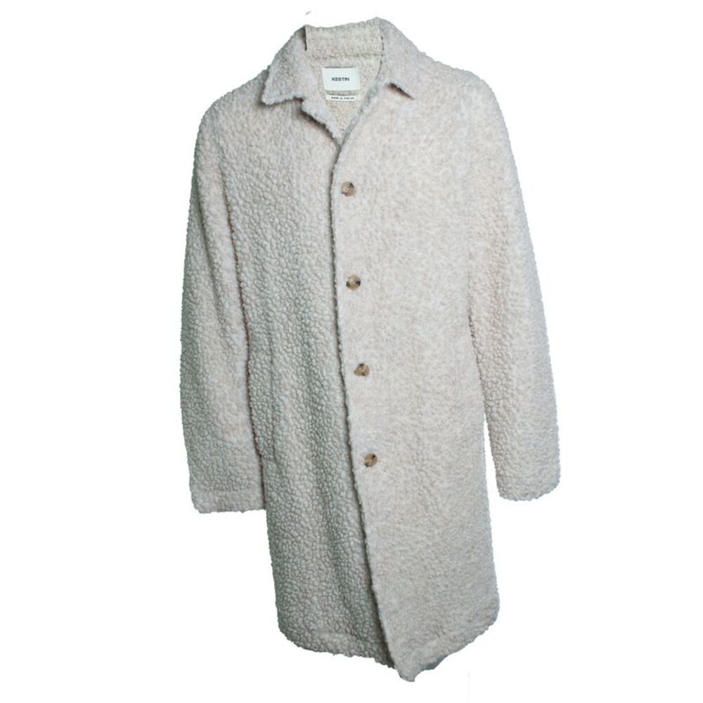 Kestin, Edinburgh overcoat in oatmeal wool fleece
